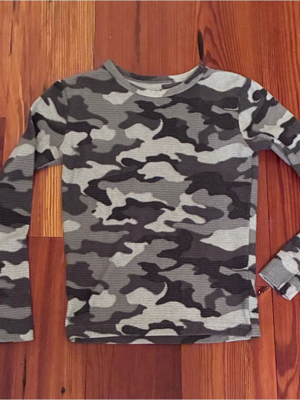 Cat & Jack Black and Gray Camo Thermal Pajama Set